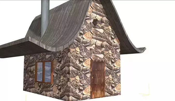 Cartoon type home Free low-poly 3D model