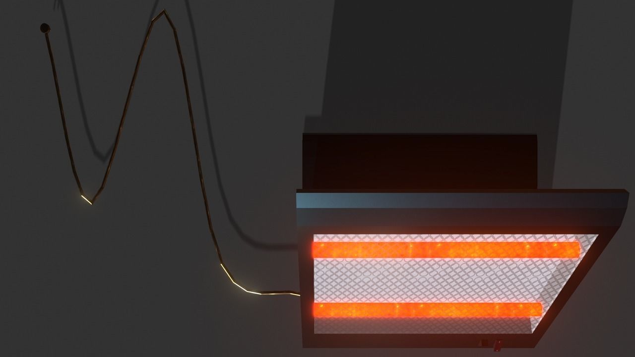 Electric Heater Low-poly 3D model_3