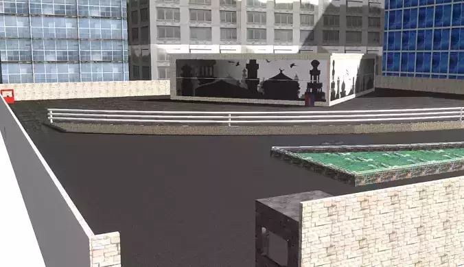 Modern shopping mall exterior