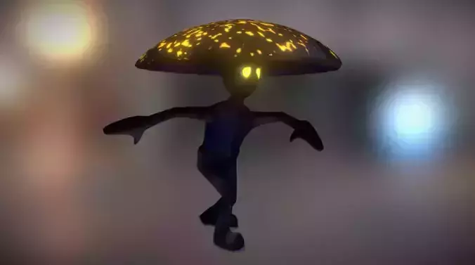 Black Mushroom Low-poly 3D model