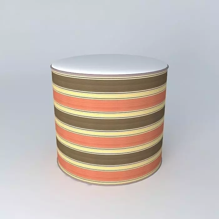 orange and striped stool Free 3D model