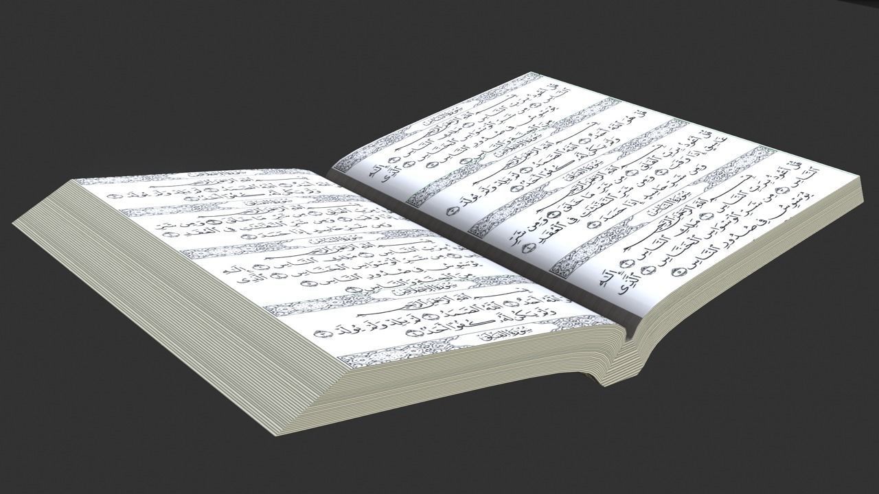 Holy Quran book Low-poly 3D model_6
