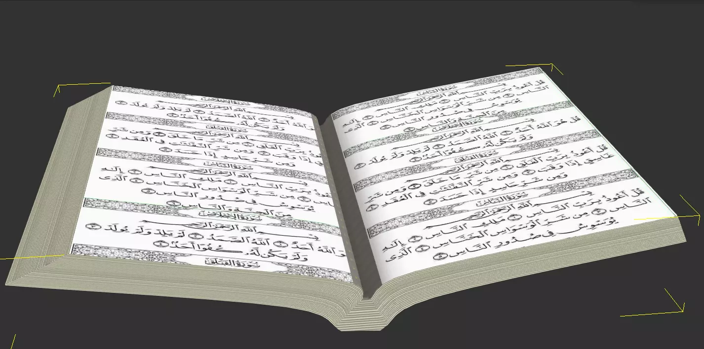 Holy Quran book Low-poly 3D model_0