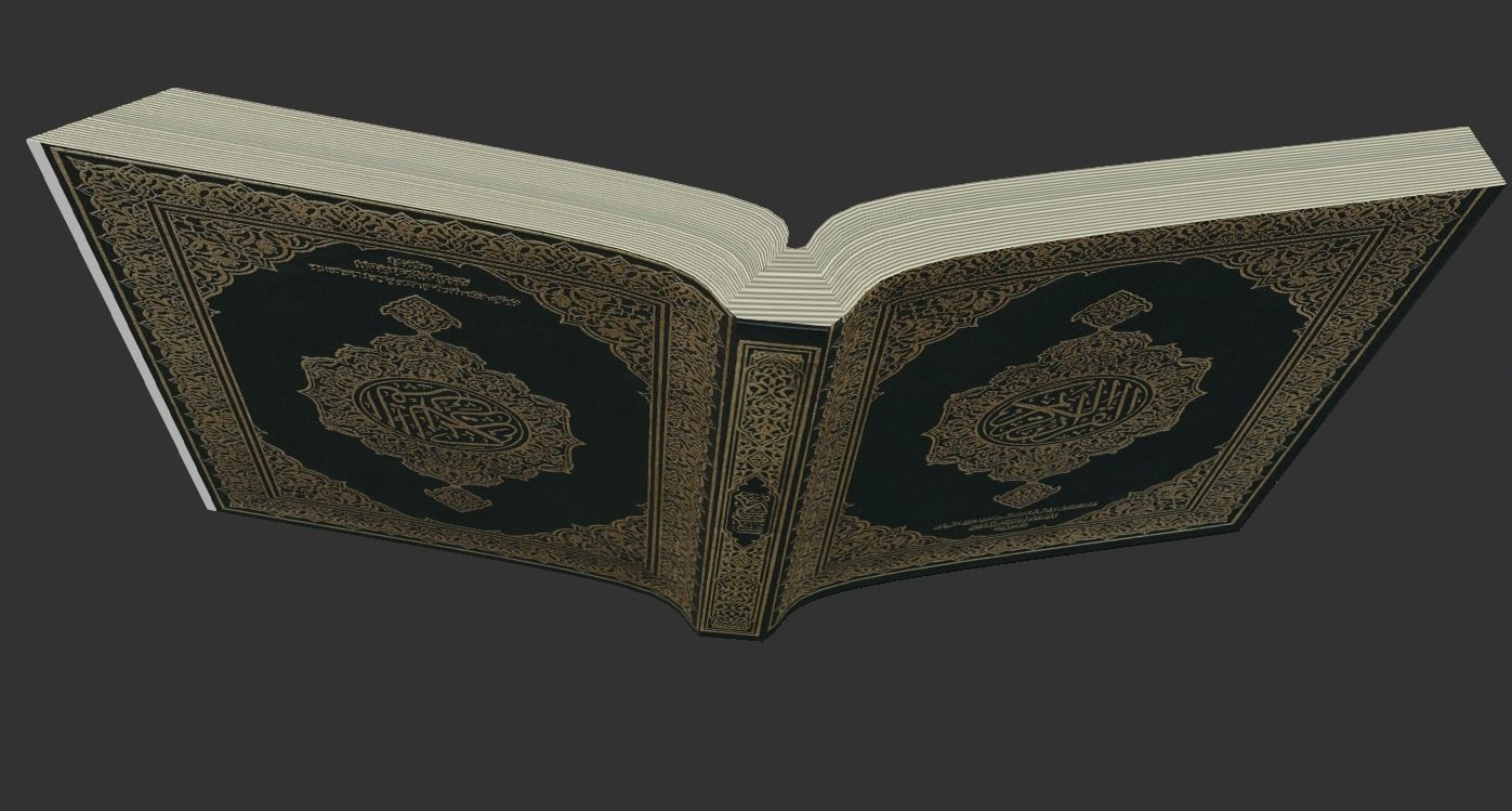 Holy Quran book Low-poly 3D model_1