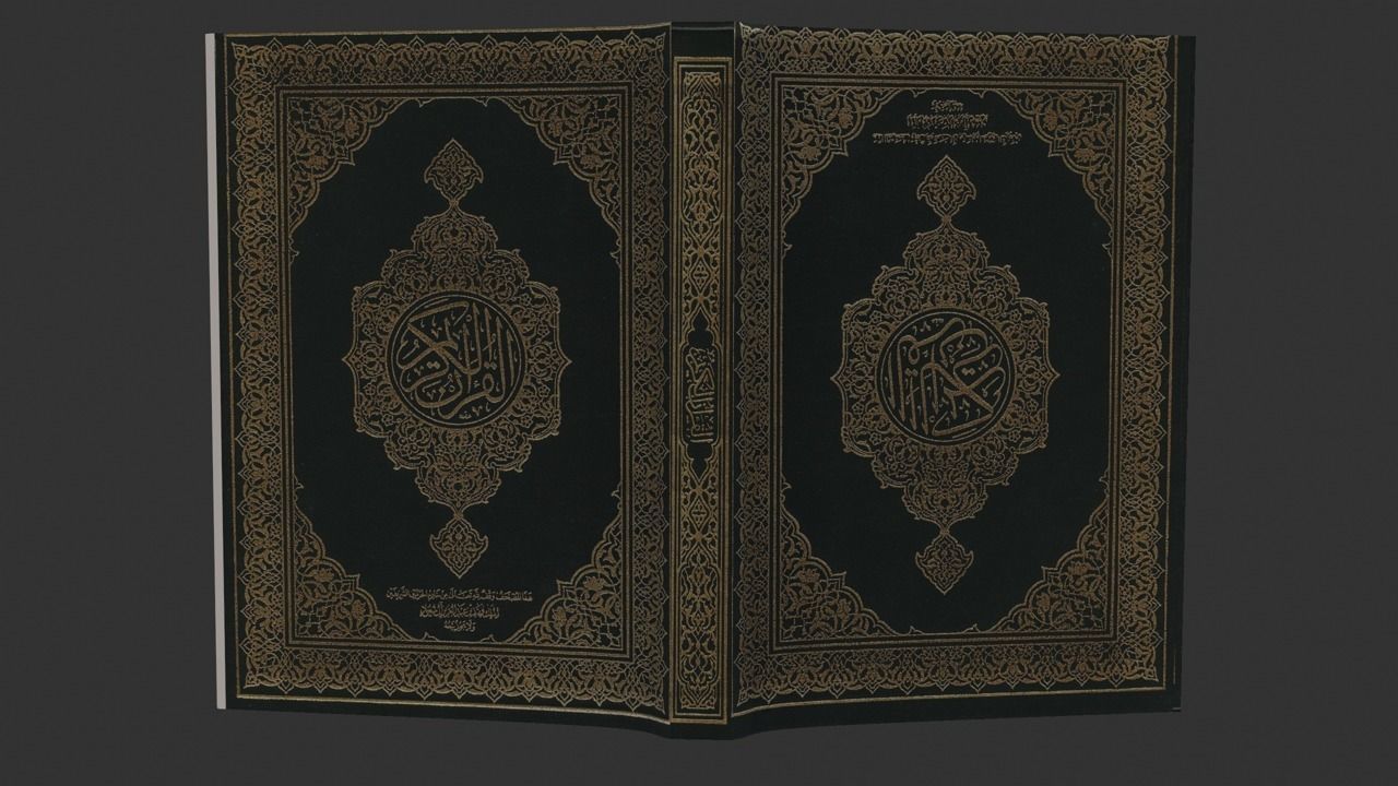 Holy Quran book Low-poly 3D model_5