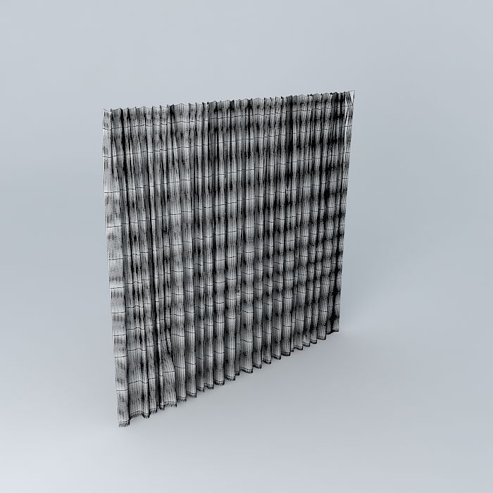 Curtain  draped  Fabric Free 3D model_4