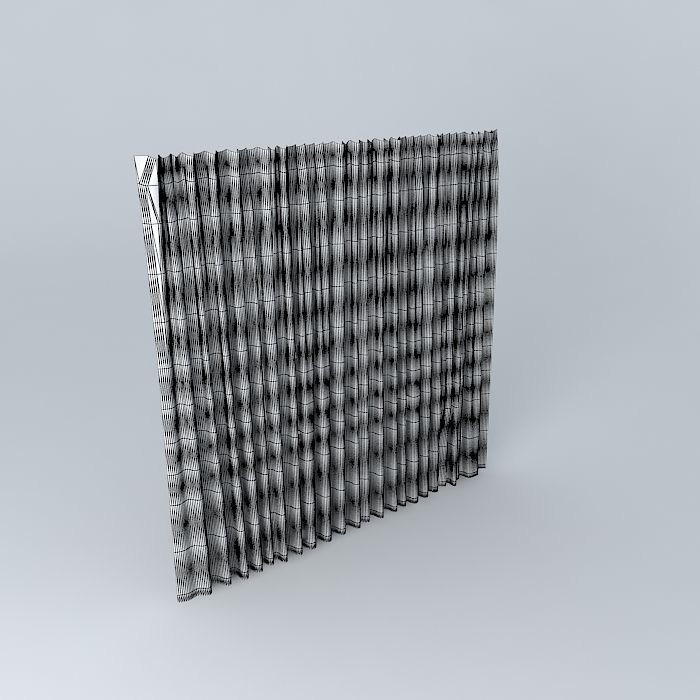 Curtain  draped  Fabric Free 3D model_3
