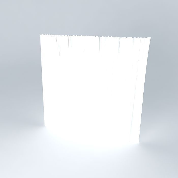 Curtain  draped  Fabric Free 3D model_1