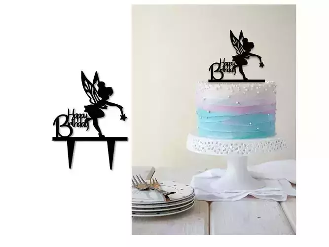 Birthday cake topper set of 3 3D print model