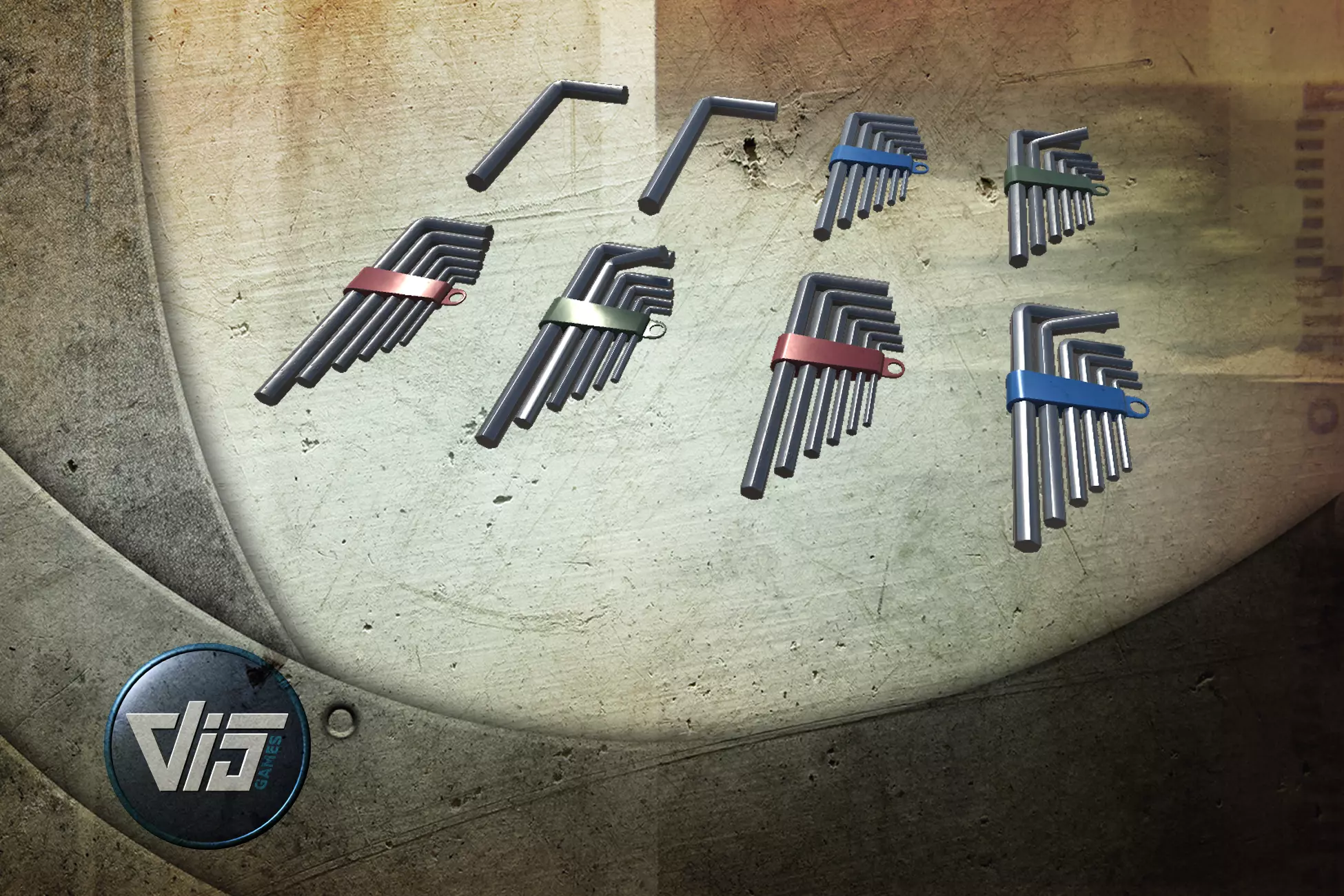 Allen Key Set - PBR Free low-poly 3D model