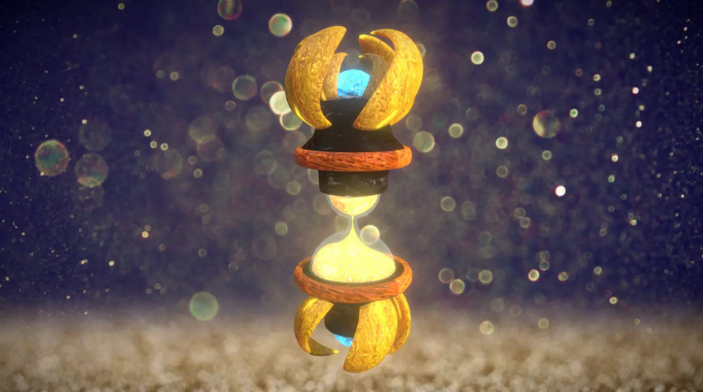 GoldSand Hourglass magic items Free 3D model_0