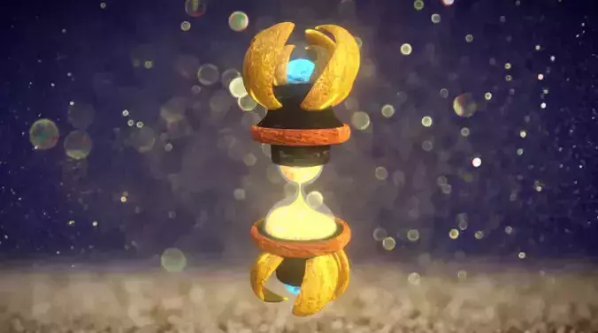 GoldSand Hourglass magic items Free 3D model