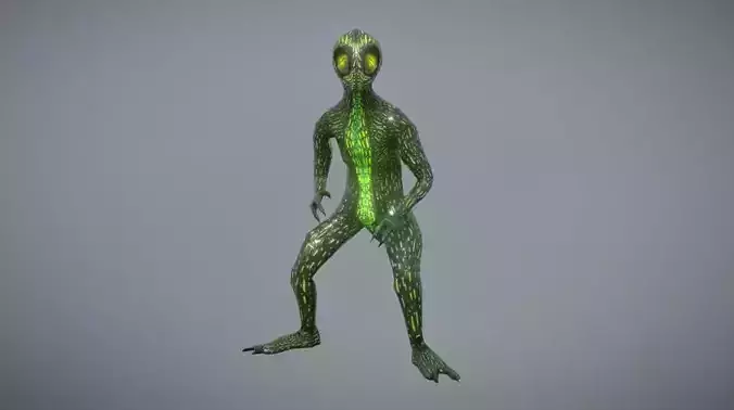 Lizard creature Low-poly 3D model