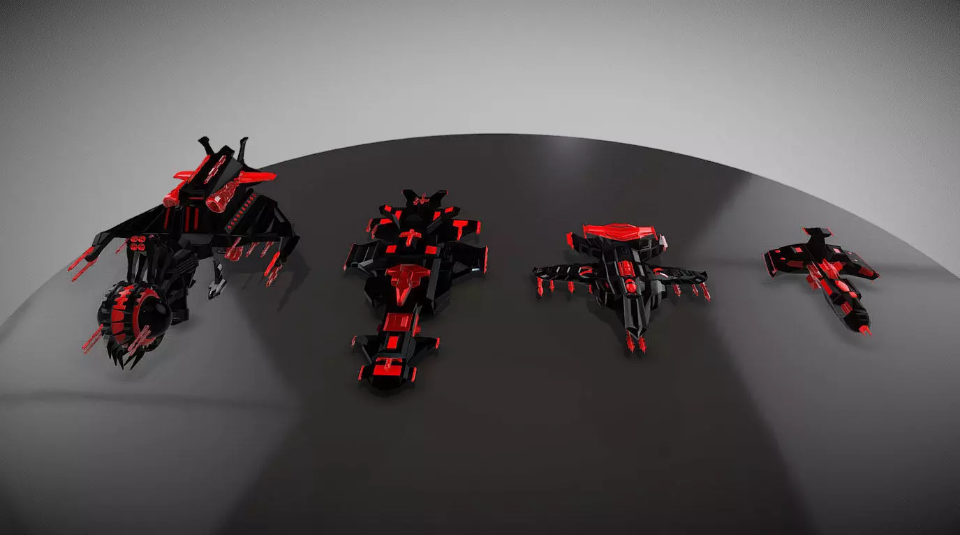 LowPoly Spaceships Free low-poly 3D model