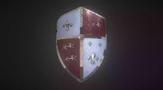 Medieval Royal Crusader Knight Armor Shield