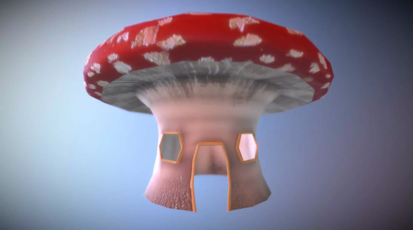 Mushroom House Free low-poly 3D model
