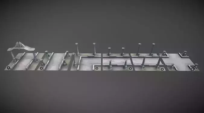 Stone walkway MUD Low-poly 3D model