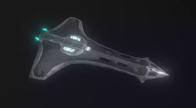Lancaster explorer spaceship Low-poly 3D model