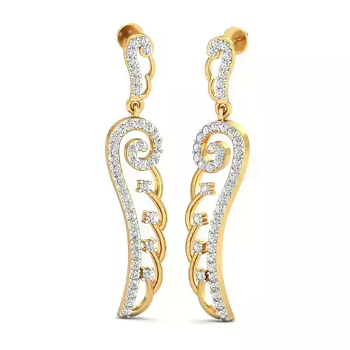 Women long earrings 3dm stl render detail 3D print model