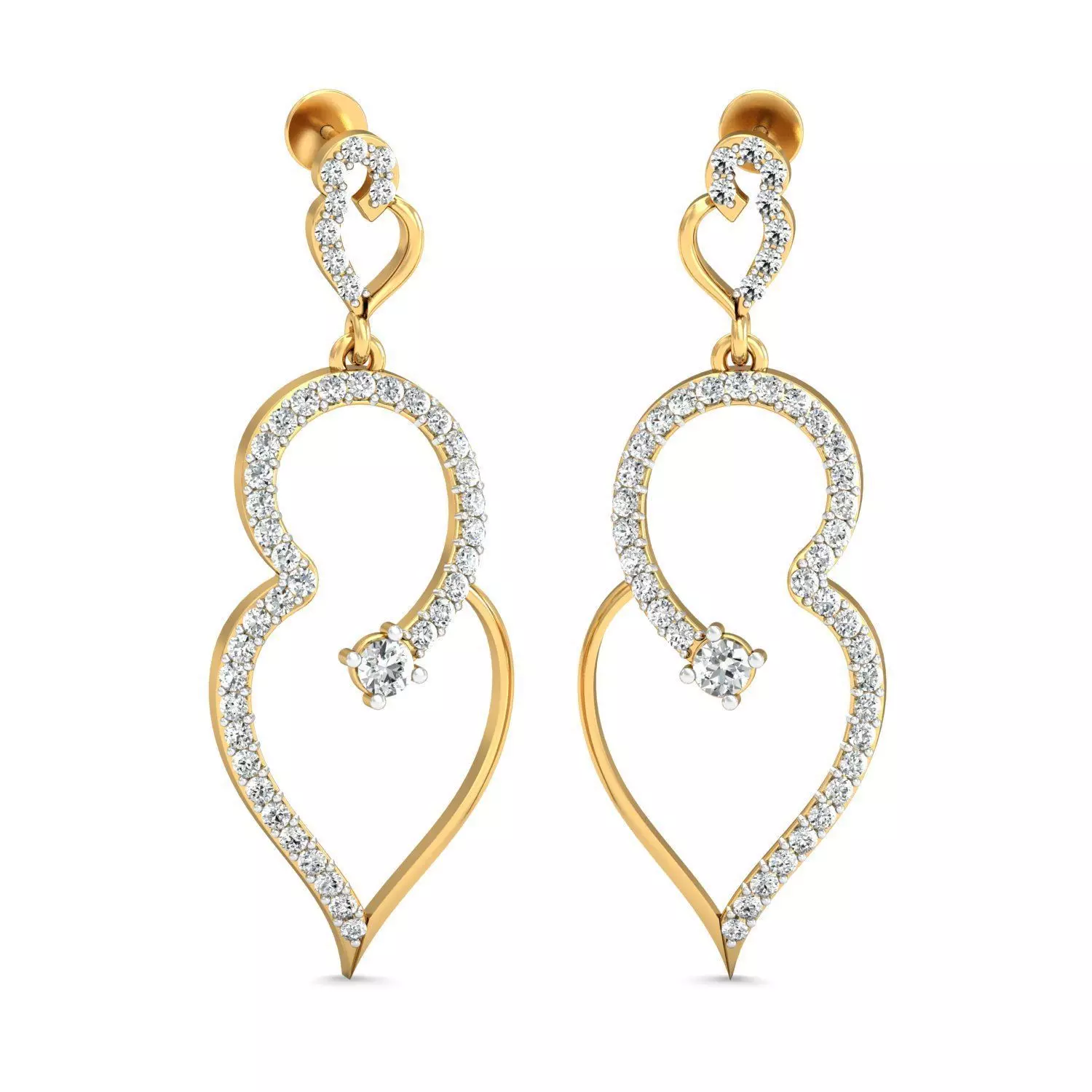 Women long earrings 3dm stl render detail 3D print model 3D print model_0