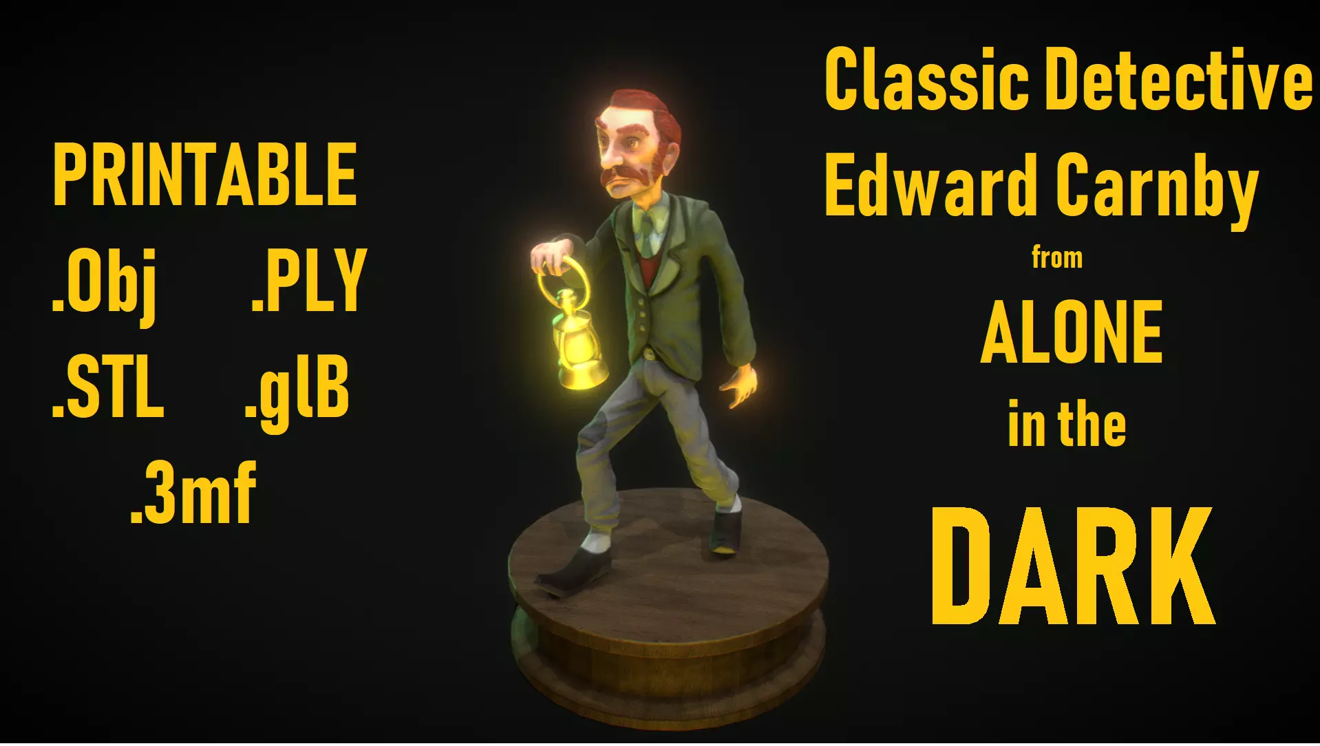 Edward Carnby - From Alone in the Dark - Printable Character 3D print model_0