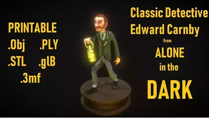 Edward Carnby - From Alone in the Dark - Printable Character 3D print model