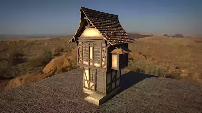 Detailed Medieval House 3 Low-poly 3D model
