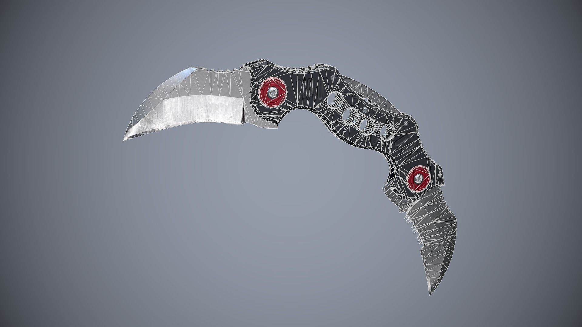 Knife High Tech 4 Low-poly 3D model_1