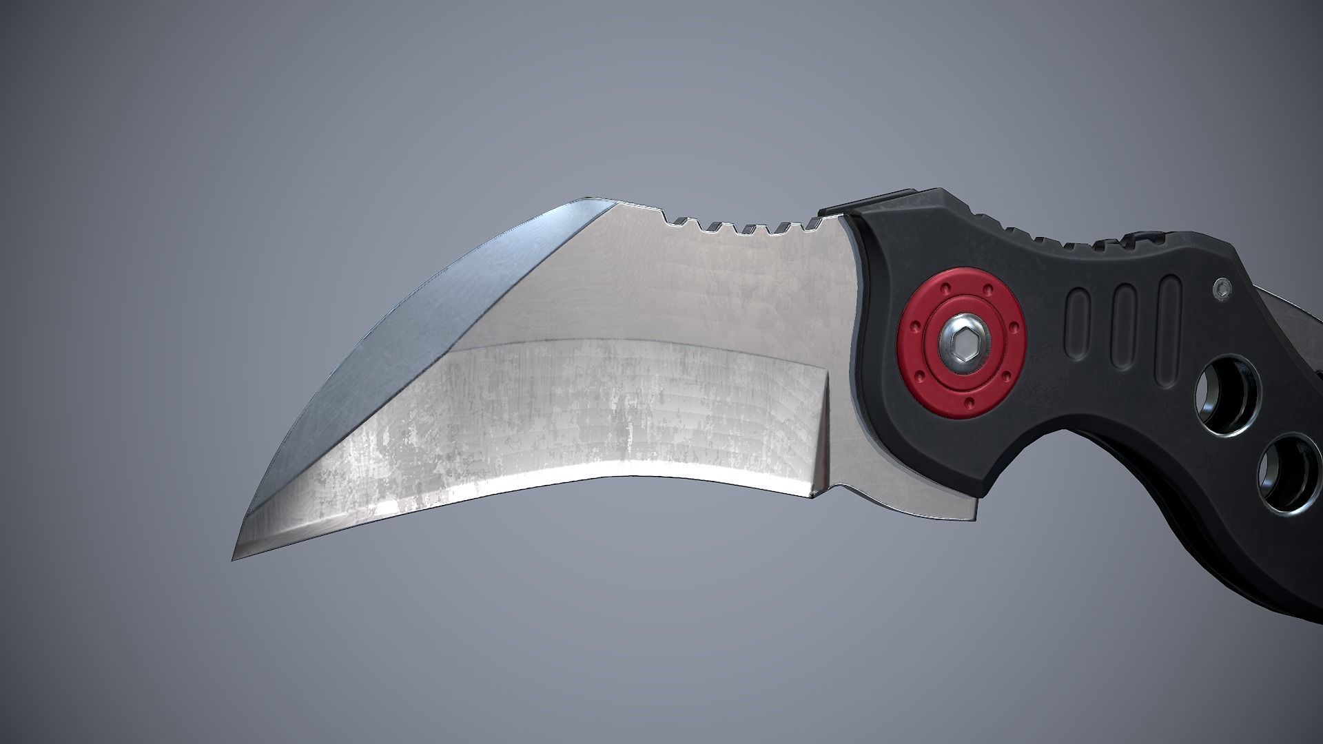 Knife High Tech 4 Low-poly 3D model_4
