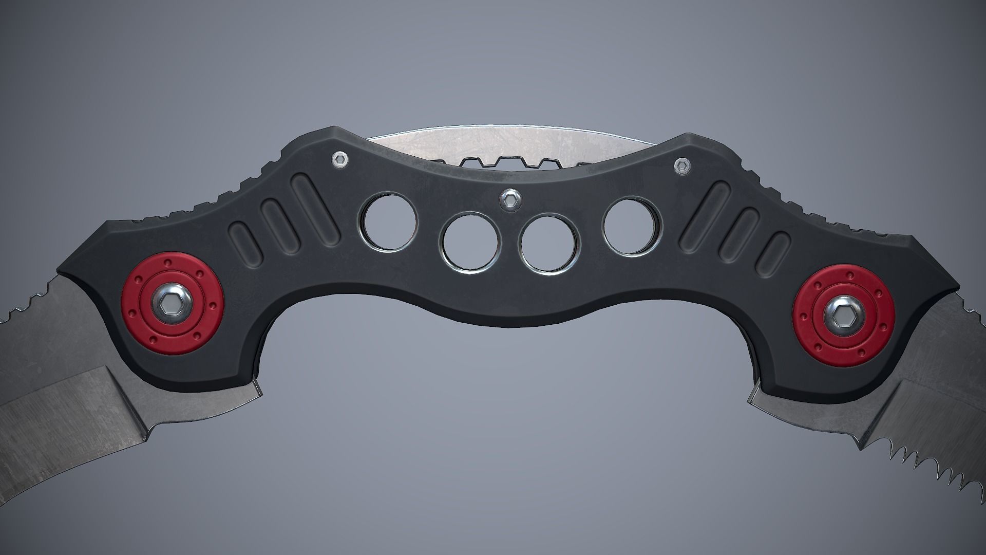 Knife High Tech 4 Low-poly 3D model_6