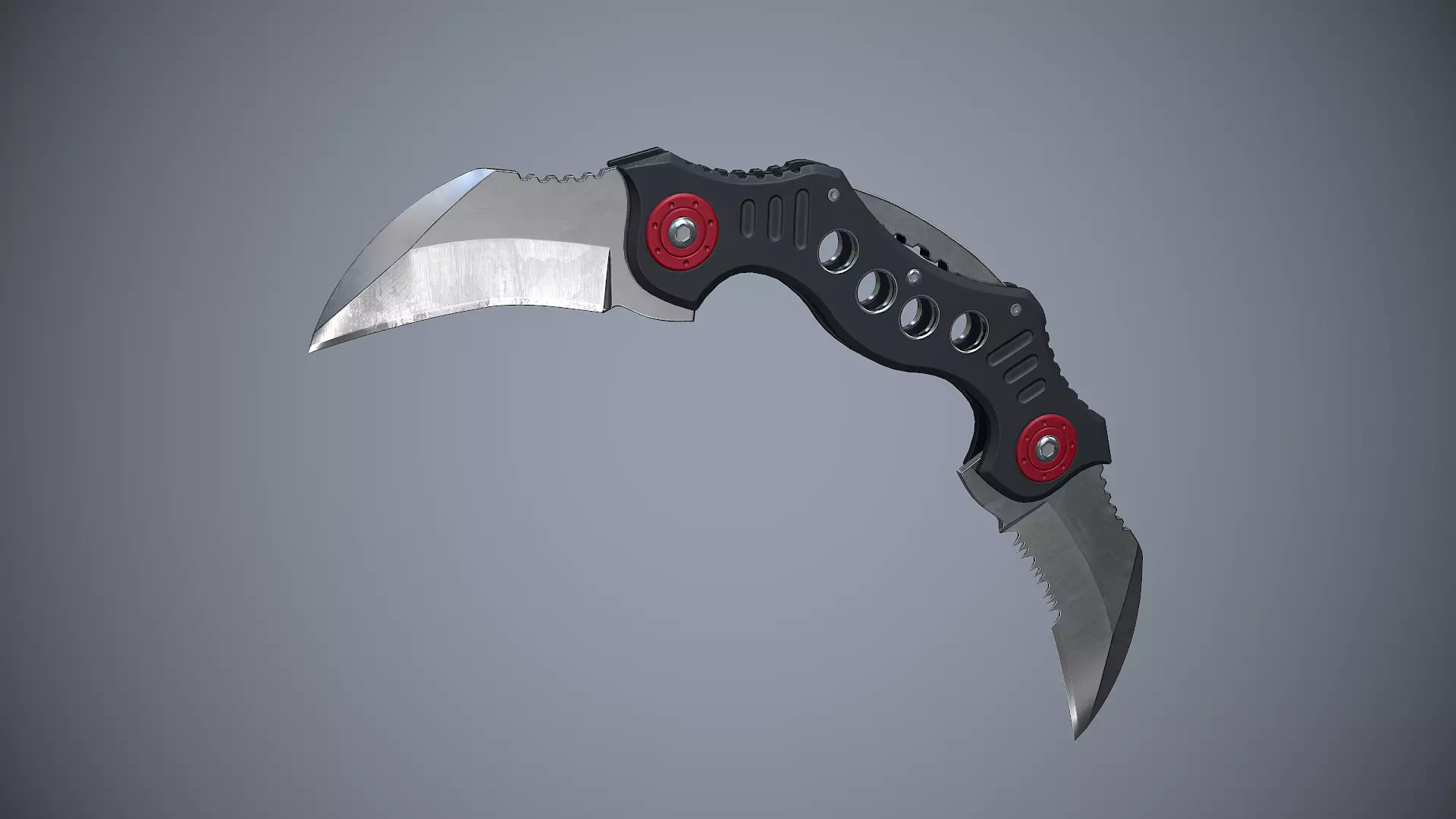 Knife High Tech 4 Low-poly 3D model_0