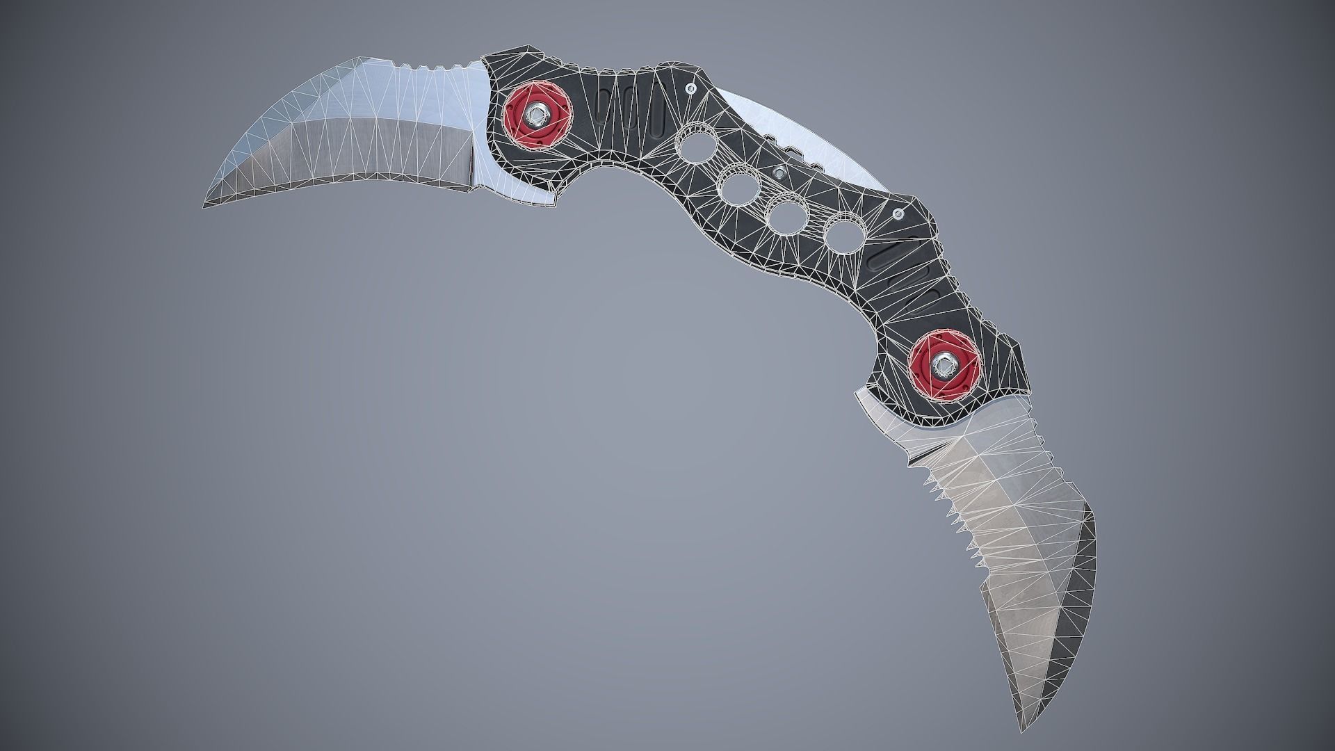 Knife High Tech 4 Low-poly 3D model_3