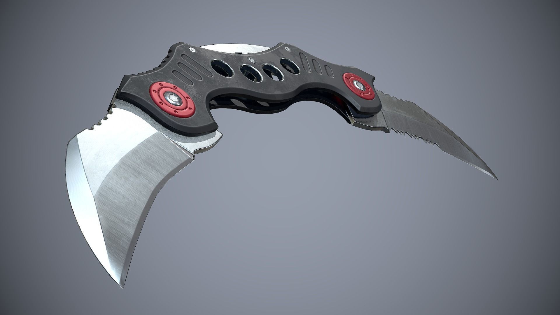 Knife High Tech 4 Low-poly 3D model_10