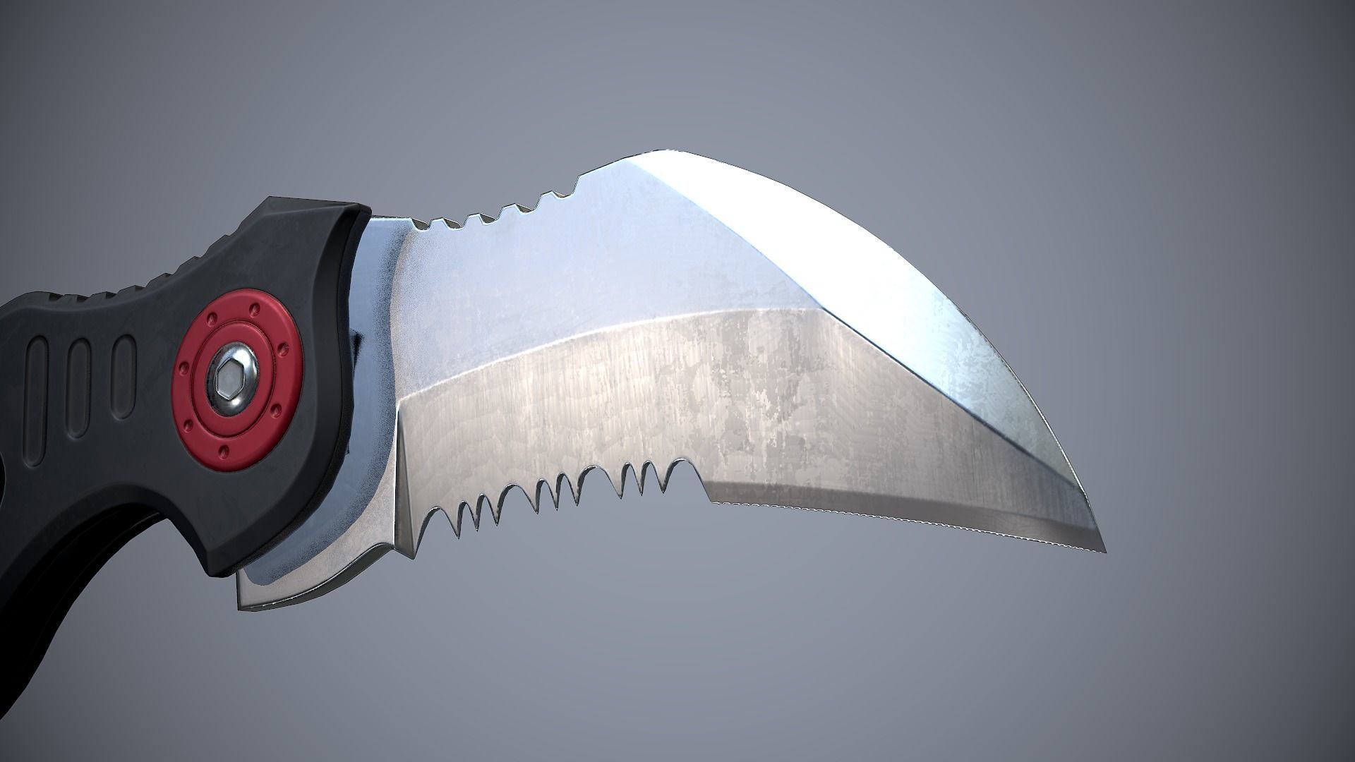 Knife High Tech 4 Low-poly 3D model_8