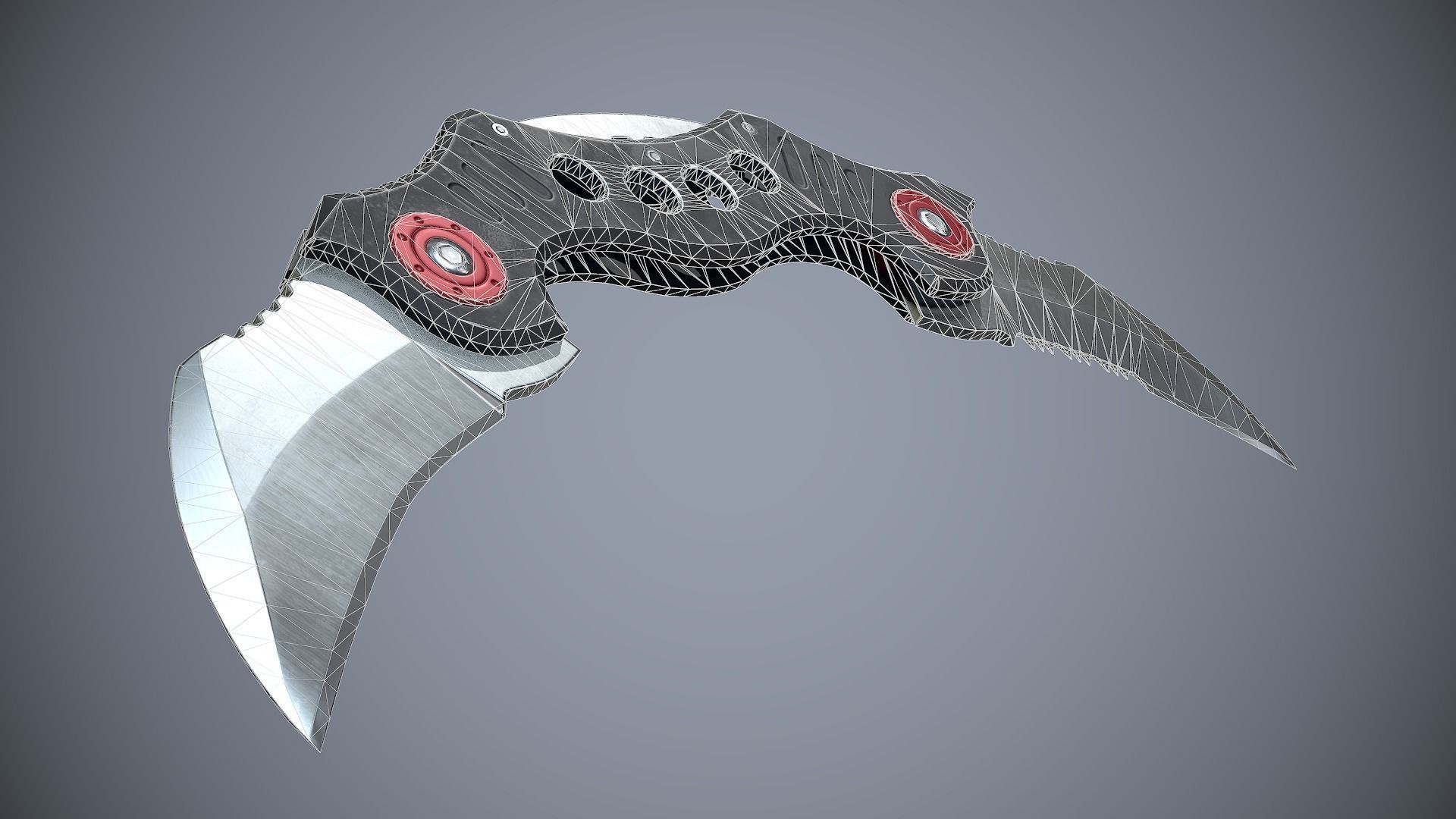 Knife High Tech 4 Low-poly 3D model_11