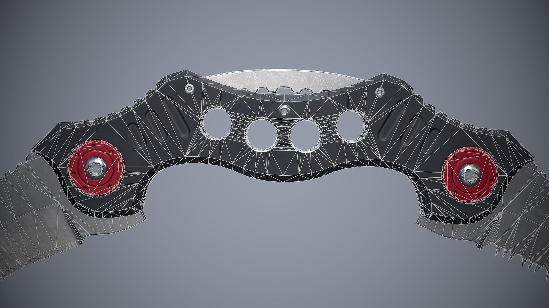 Knife High Tech 4 Low-poly 3D model_7