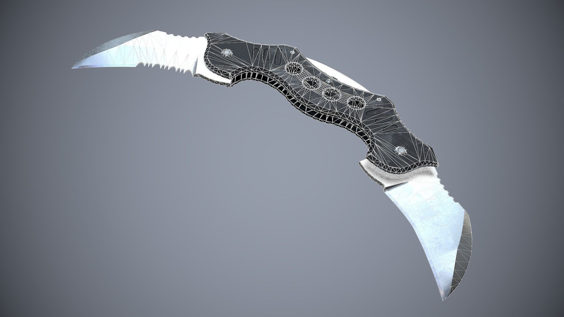 Knife High Tech 4 Low-poly 3D model_13