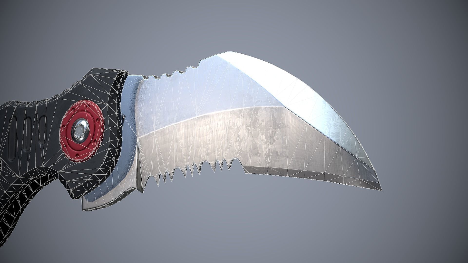 Knife High Tech 4 Low-poly 3D model_9