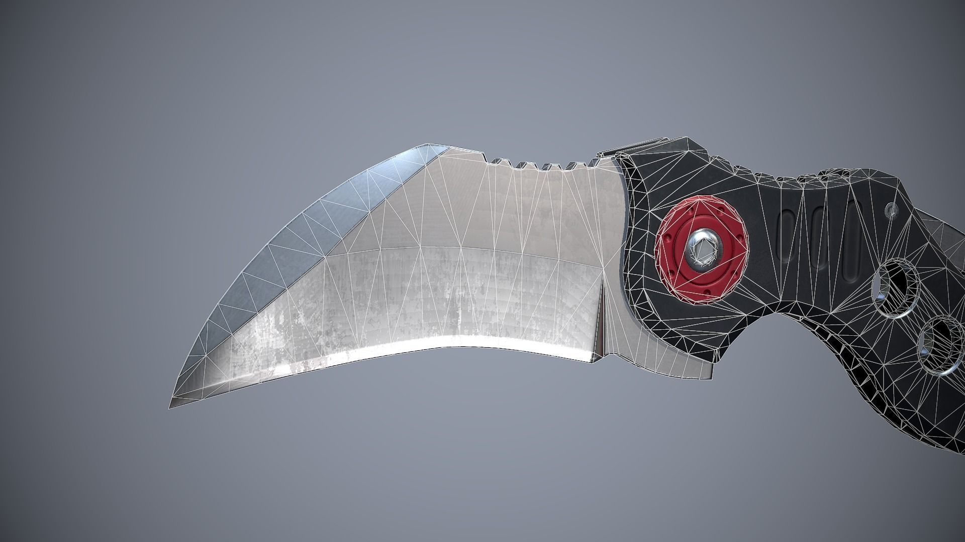 Knife High Tech 4 Low-poly 3D model_5