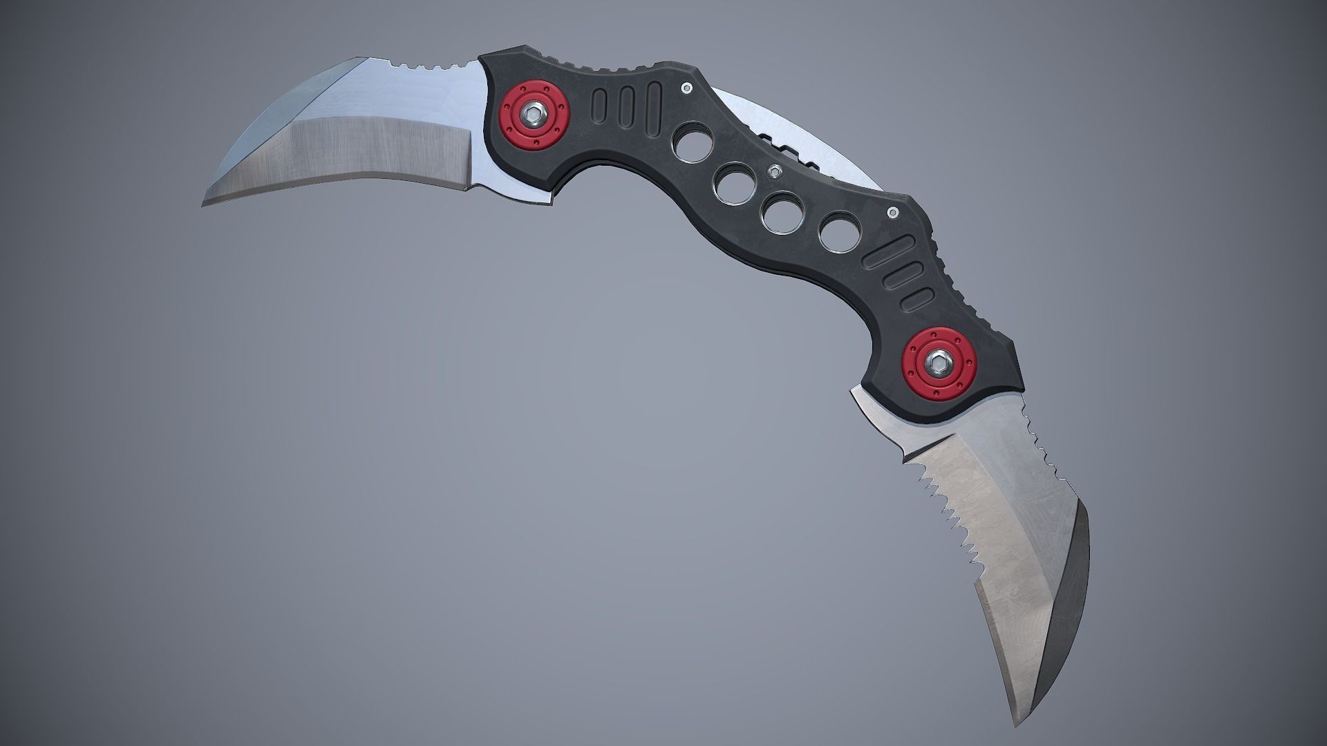 Knife High Tech 4 Low-poly 3D model_2