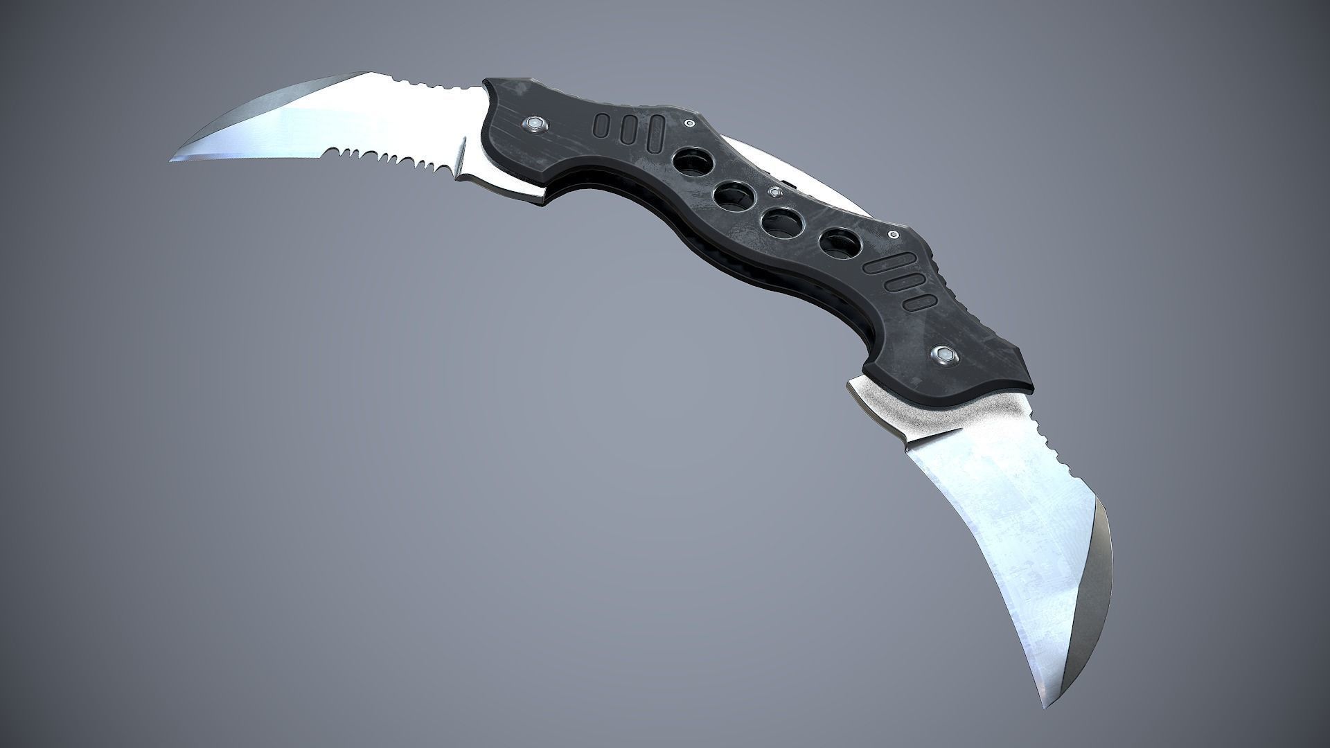 Knife High Tech 4 Low-poly 3D model_12