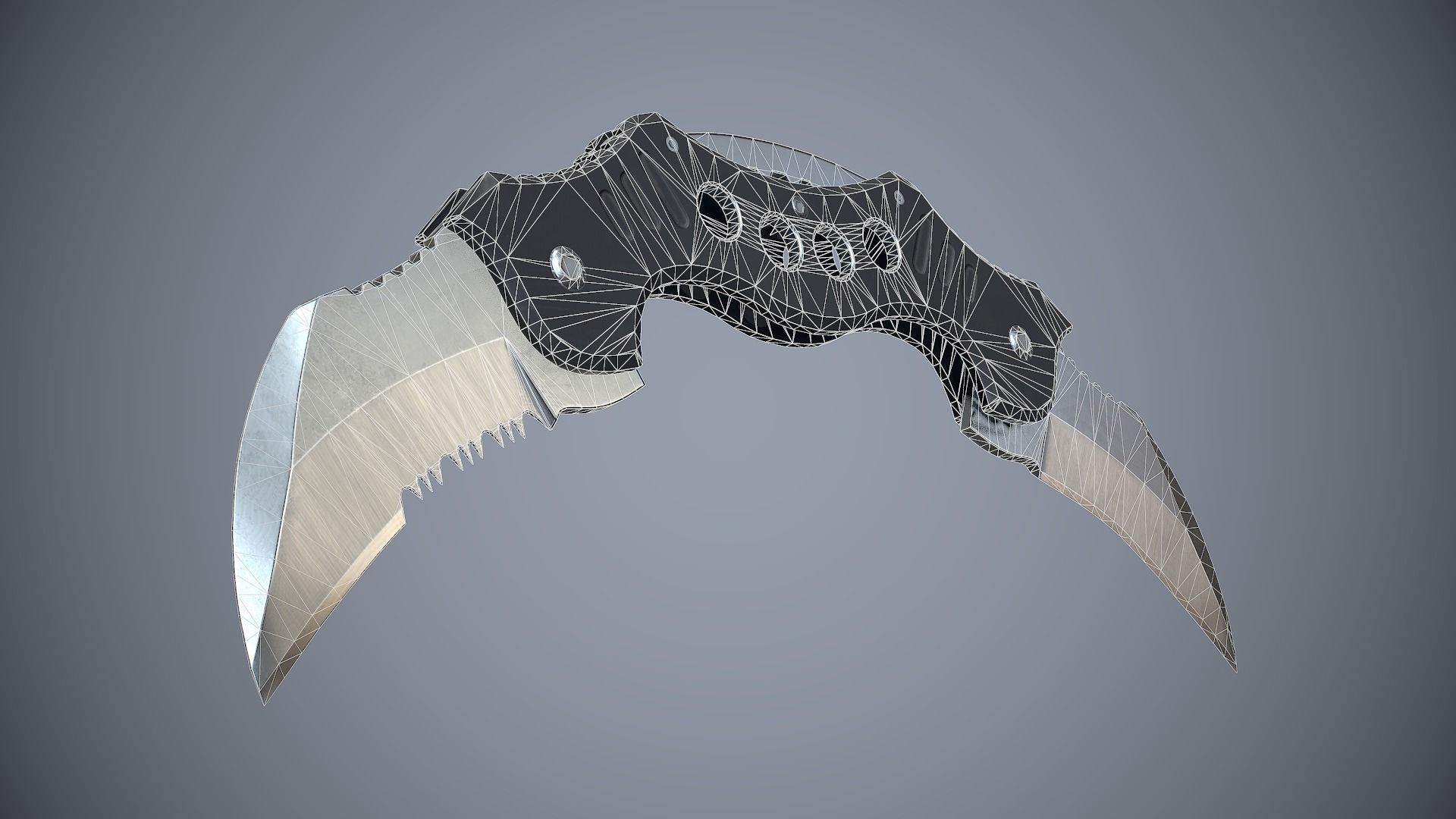 Knife High Tech 4 Low-poly 3D model_15