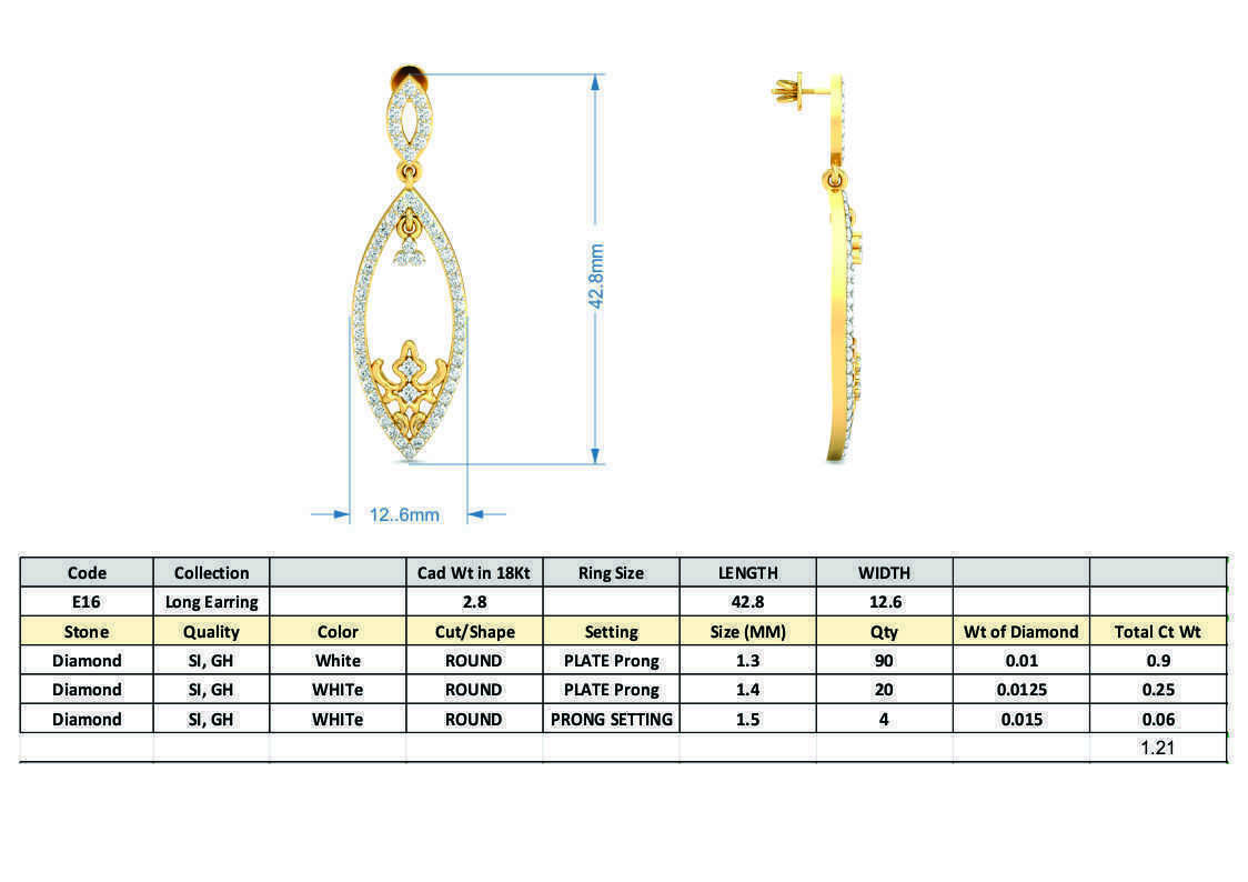 Women long earrings 3dm stl render detail 3D print model 3D print model_3