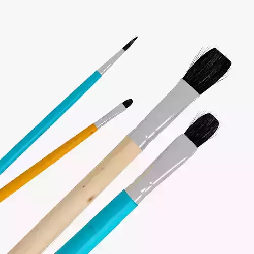 4 brush painting 3D model
