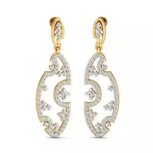 Women long earrings 3dm stl render detail 3D print model