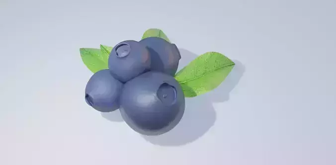 blue berries Low-poly 3D model