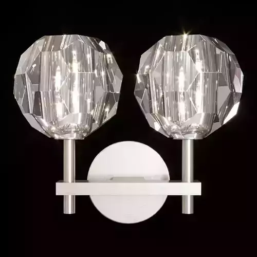 Restoration Hardware BOULE DE CRISTAL DOUBLE SCONCE Nickel