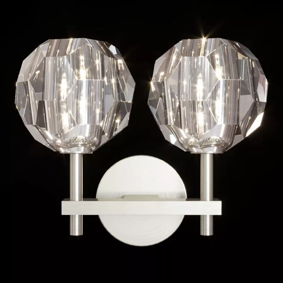 Restoration Hardware BOULE DE CRISTAL DOUBLE SCONCE Nickel 3D model_0