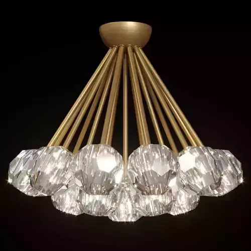 Restoration Hardware BOULE DE CRISTAL FLUSHMOUNT 24 Brass 