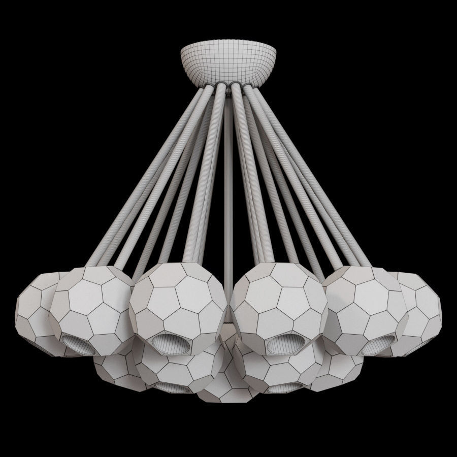 Restoration Hardware BOULE DE CRISTAL FLUSHMOUNT 24 Brass  3D model_1